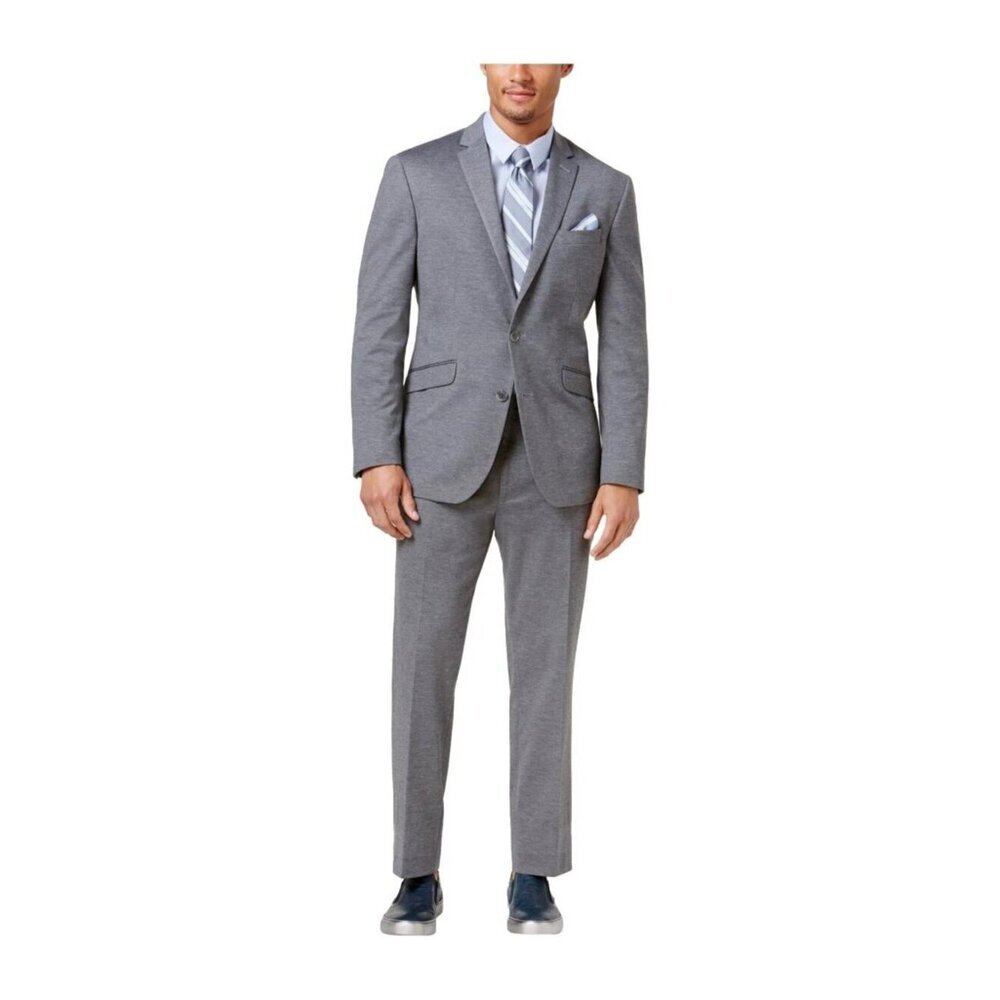 NWT Kenneth Cole Reaction Men's Techni-Cole Suit 42S Jacket & 32W 29L Pants Gray